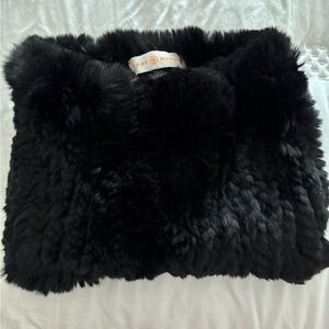 Tory Burch Rabbit Fur Neck Warmer